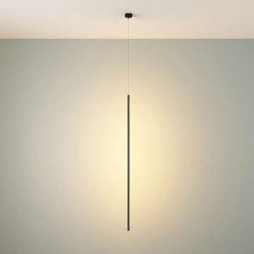55" Mini Cylinder Black LED Pendant Light Single Light